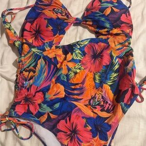 Tropical one piece swim